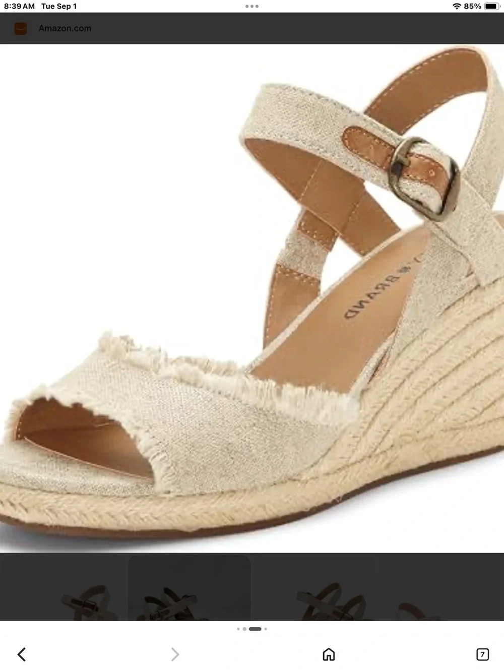 Lucky Brand Natural Beige Espadrille Wedge Sandals NWT